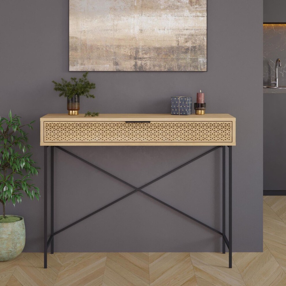 FWStyle Naive Oak Single Drawer Hallway Console Table - image 5