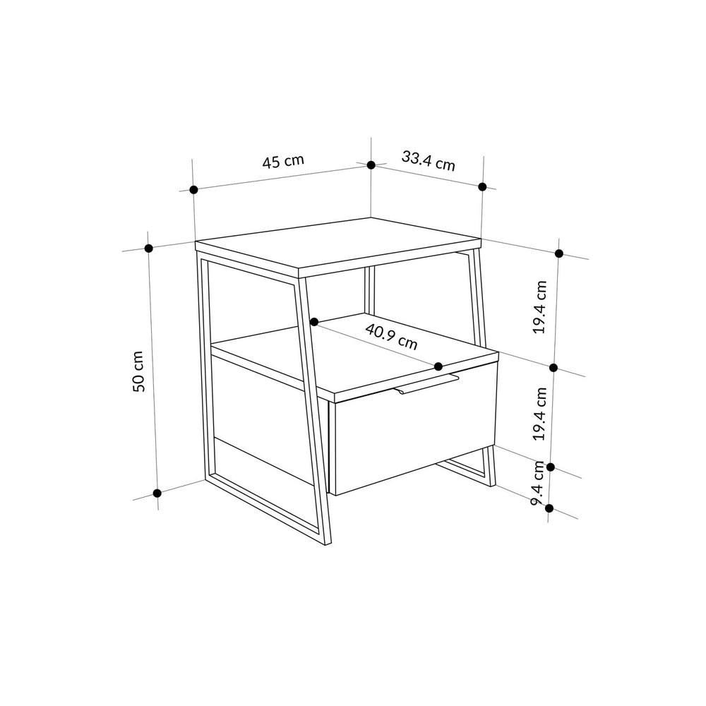 FWStyle Pal Anthracite Single Drawer Bedside Table - image 5