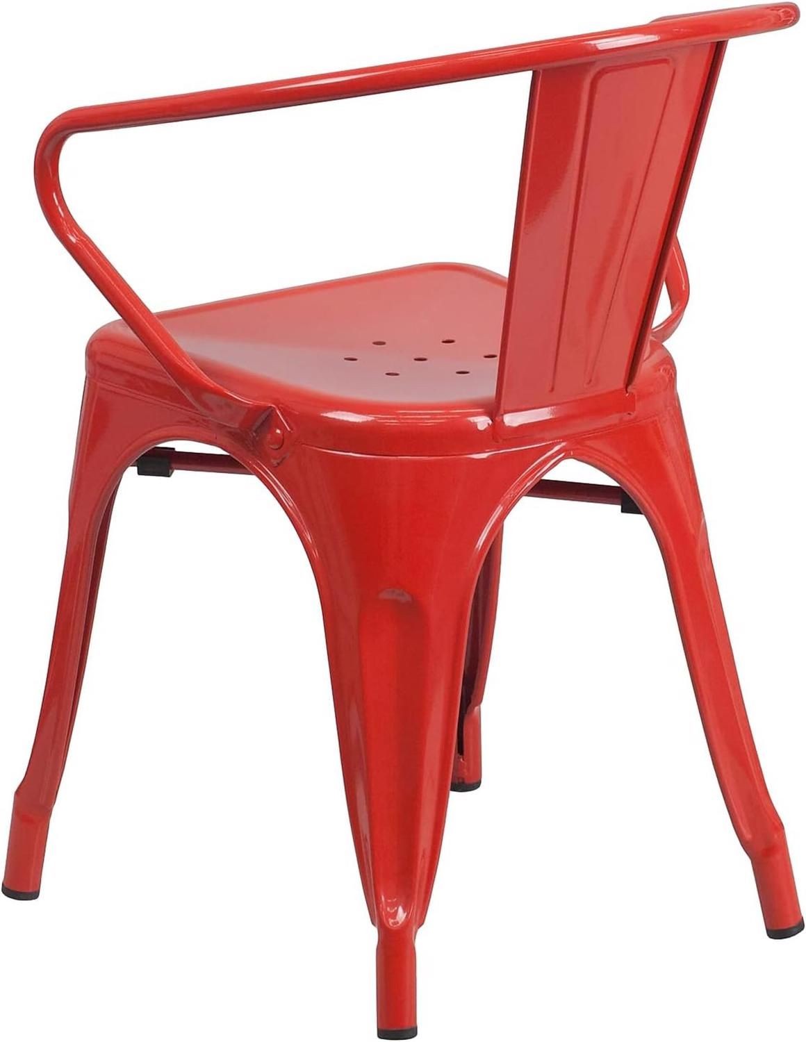 FWStyle Red Galvanised Steel Ready Assembled Chairs Set of 4 - image 4