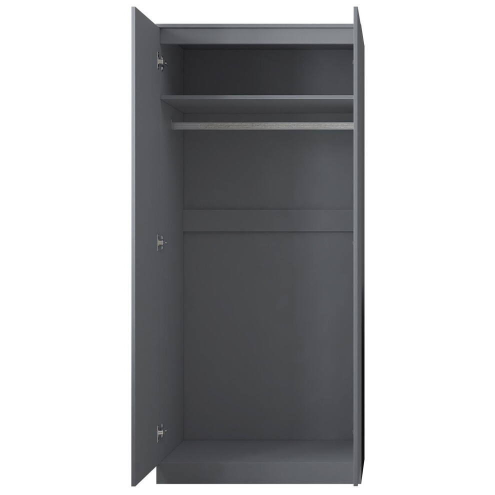 FWStyle Stora 2 Door Matt Grey Wardrobe - image 5