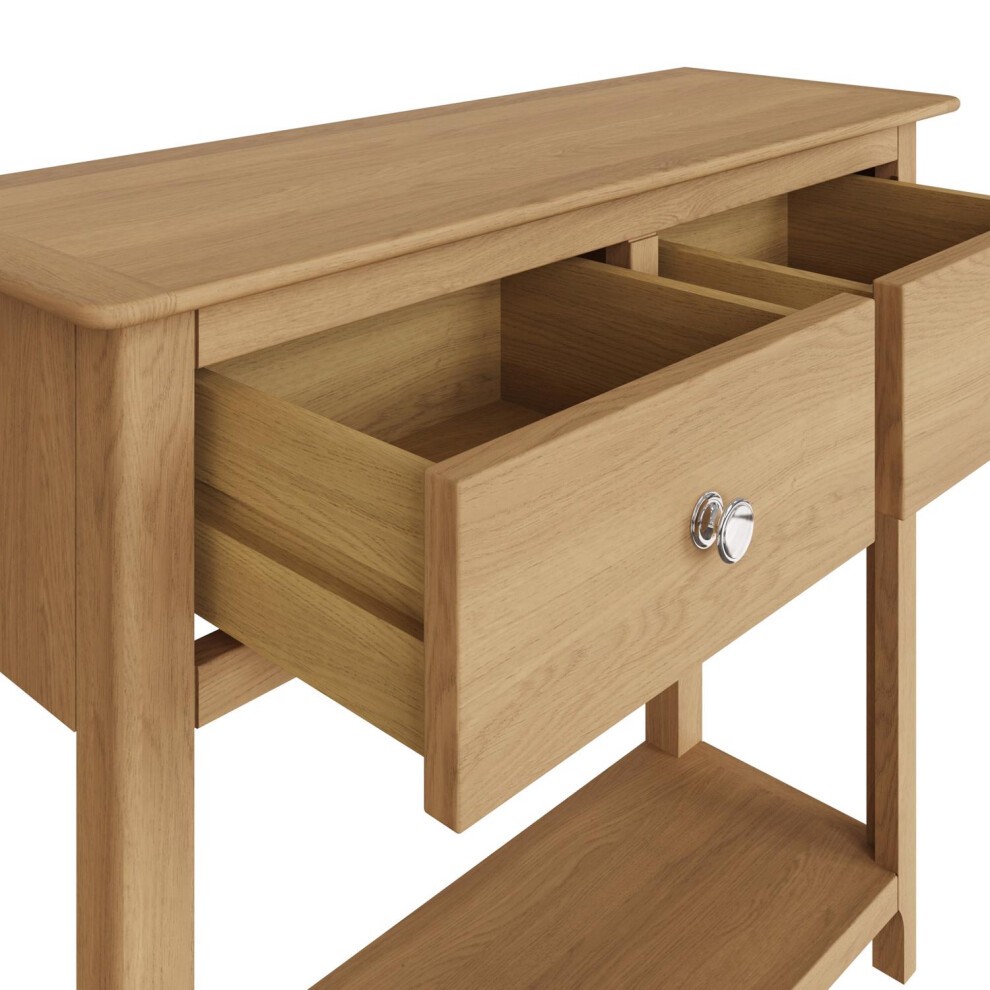 FWStyle Taberno Oak 2 Drawer Hallway Console Table - image 5