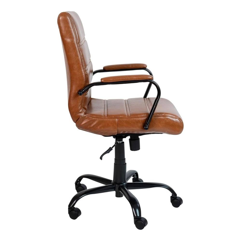FWStyle Tan Faux Leather Ribbed Office Chair - image 4