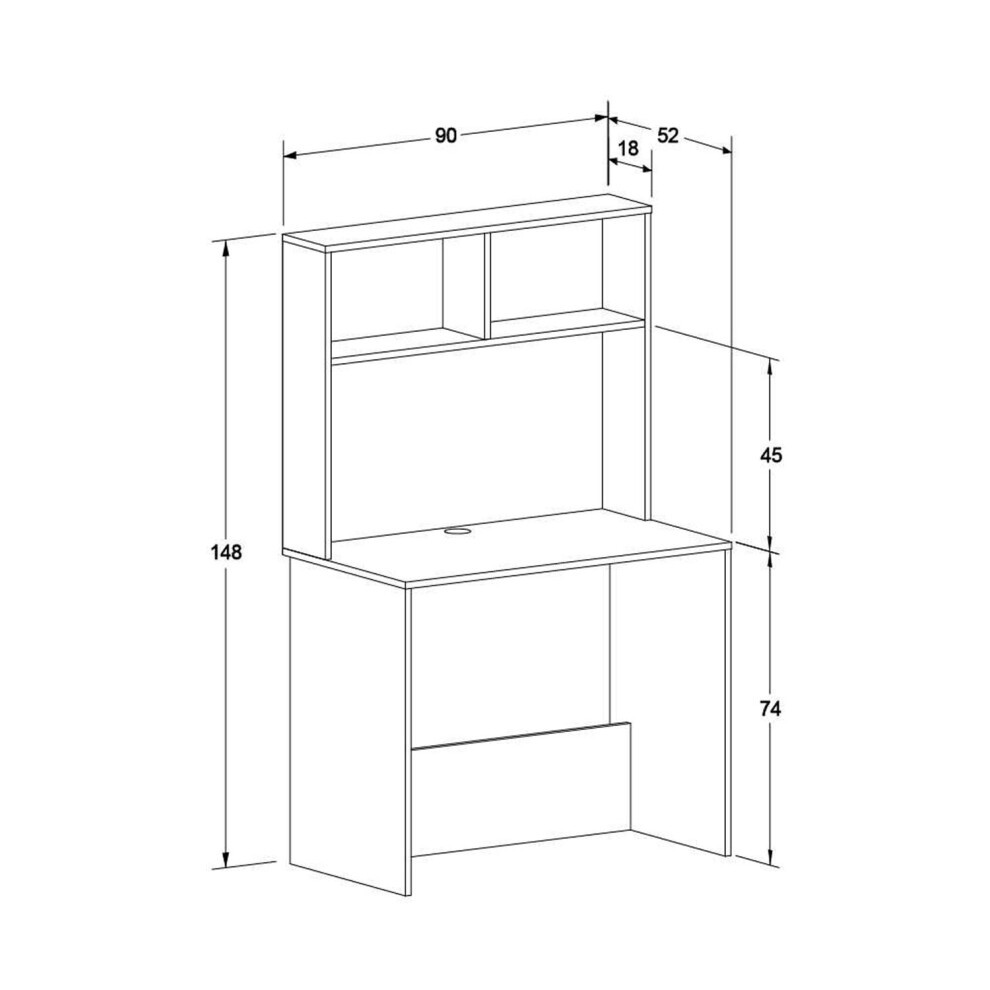 FWStyle White 2 Shelf Home Study Desk - image 5