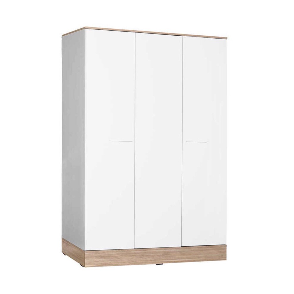 FWStyle White 3 Door Single Drawer Triple Wardrobe - image 2