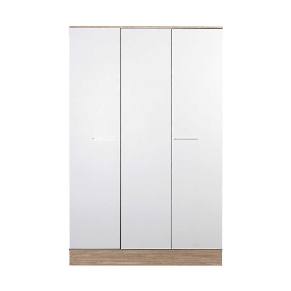 FWStyle White 3 Door Single Drawer Triple Wardrobe - image 3
