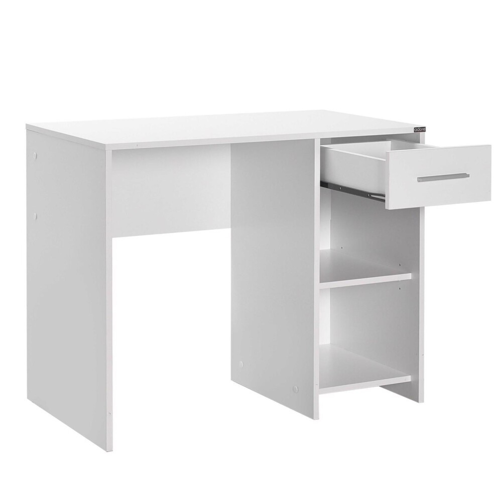 FWStyle White Single Drawer 2 Shelf Desk - image 2