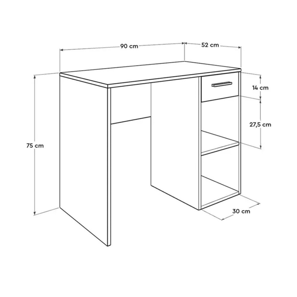 FWStyle White Single Drawer 2 Shelf Desk - image 5