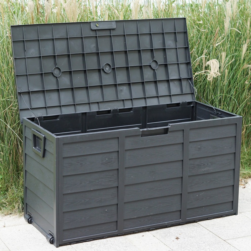 Gr8 Garden Black 300L Plastic Outdoor Storage Box - image 4