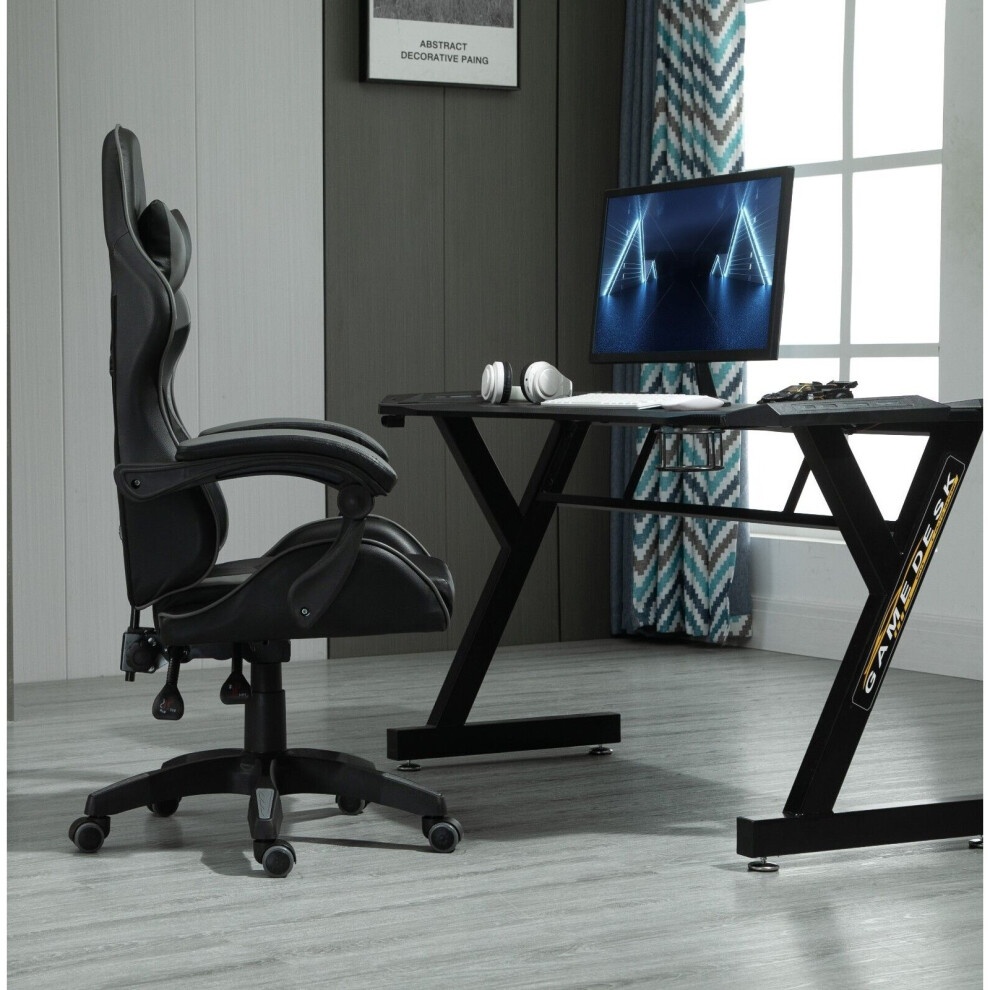 Grey Adjustable Tilt and Swivel Gaming Chair - image 2