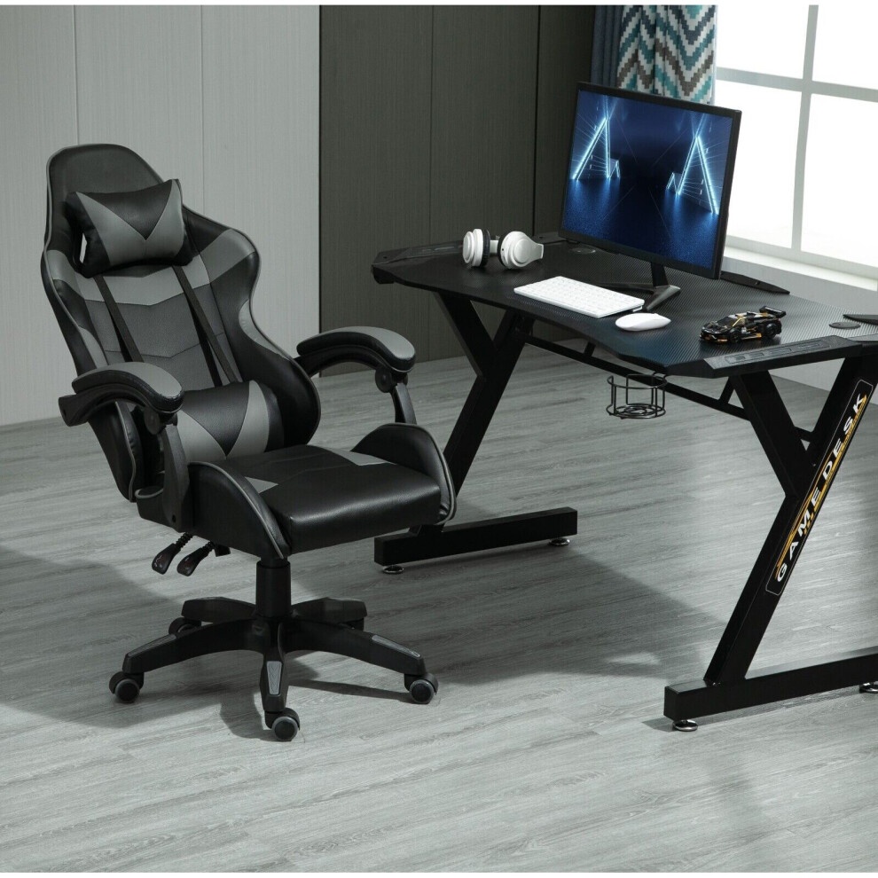 Grey Adjustable Tilt and Swivel Gaming Chair - image 3