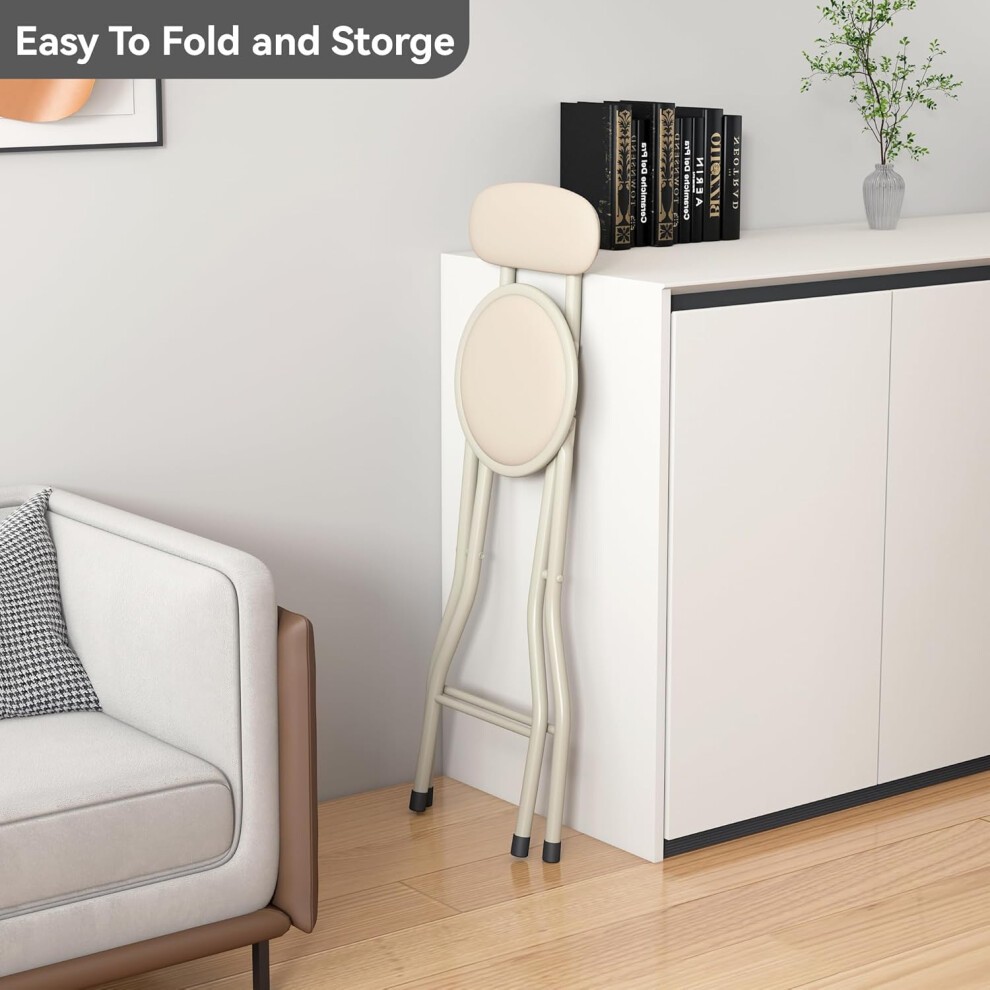 Grey Padded Folding Breakfast Bar Stool Set of 6 - image 4