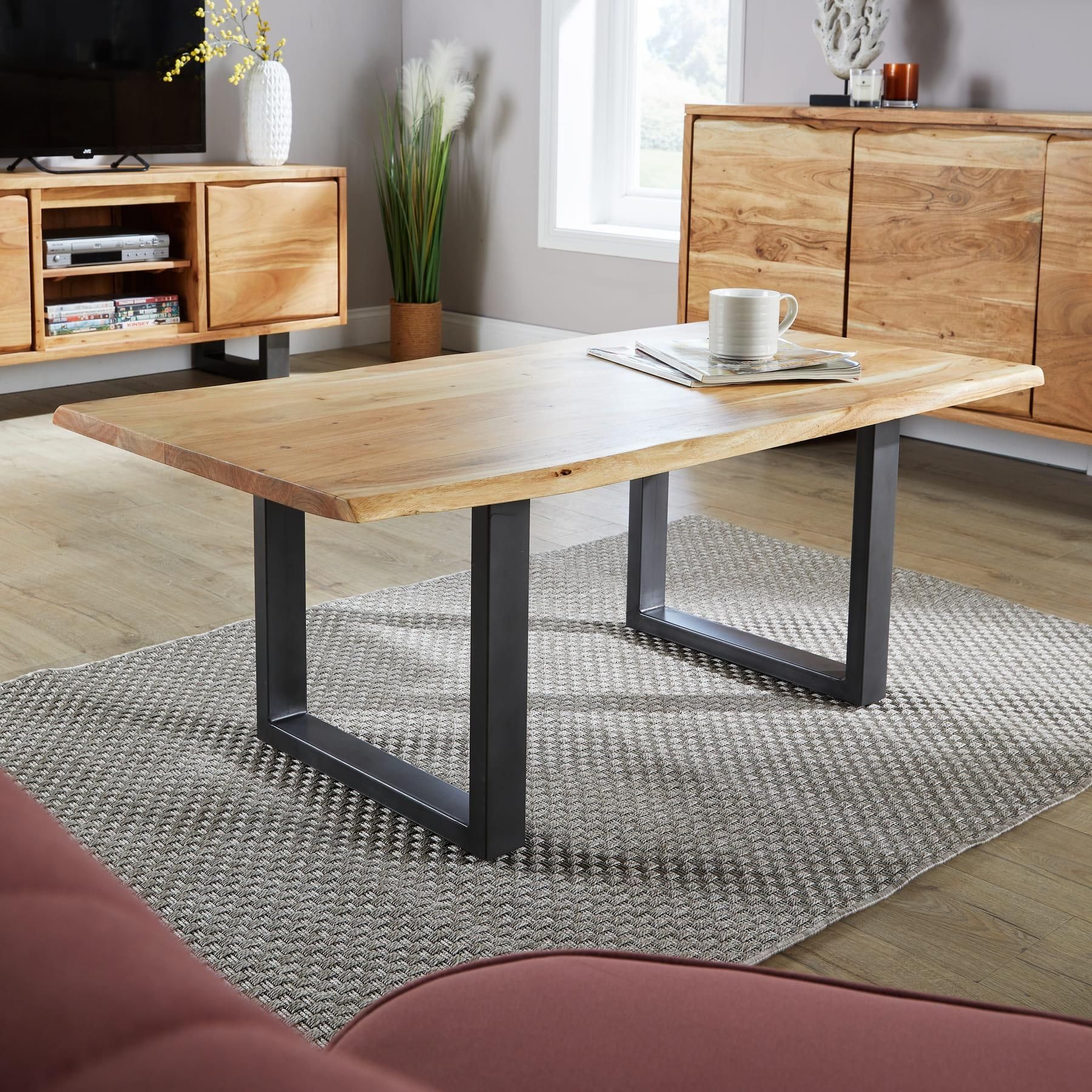 Home Source Live Edge Acacia Top Coffee Table - image 3