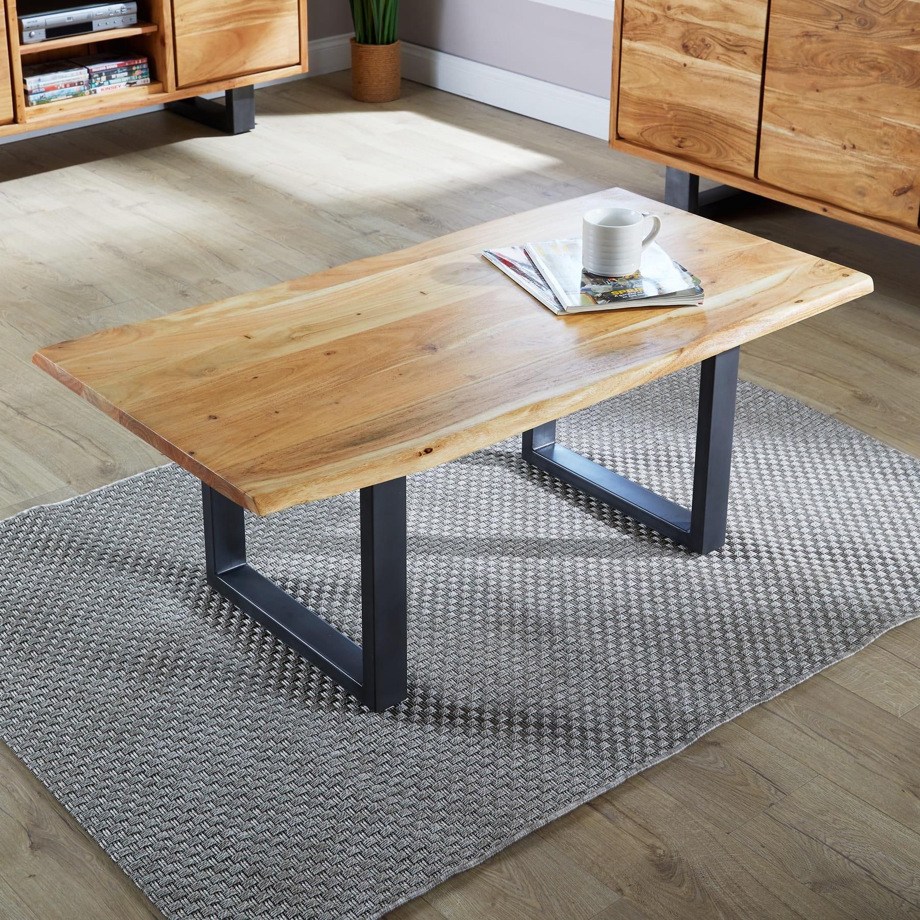 Home Source Live Edge Acacia Top Coffee Table - image 4