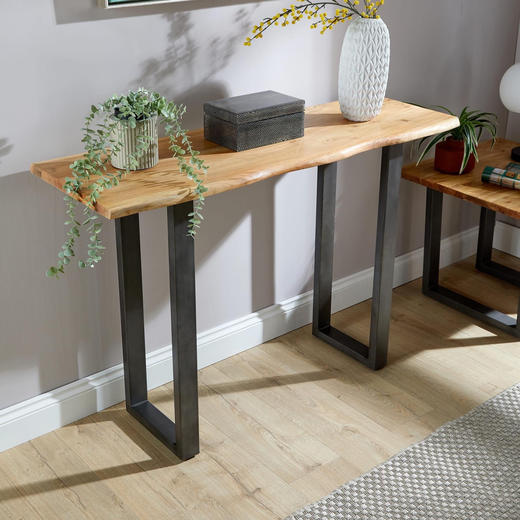 Home Source Live Edge Acacia Top Console Table - image 3