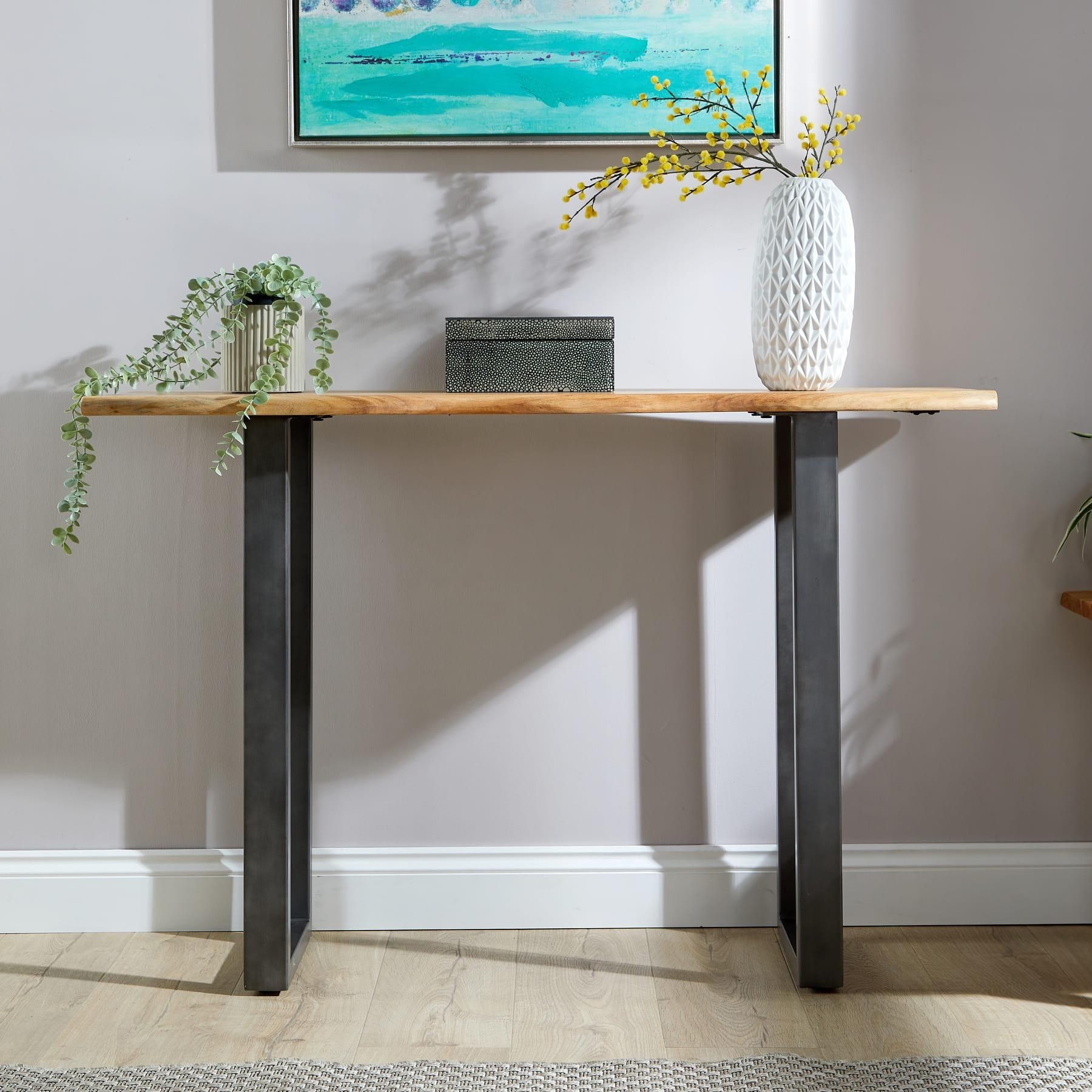 Home Source Live Edge Acacia Top Console Table - image 4