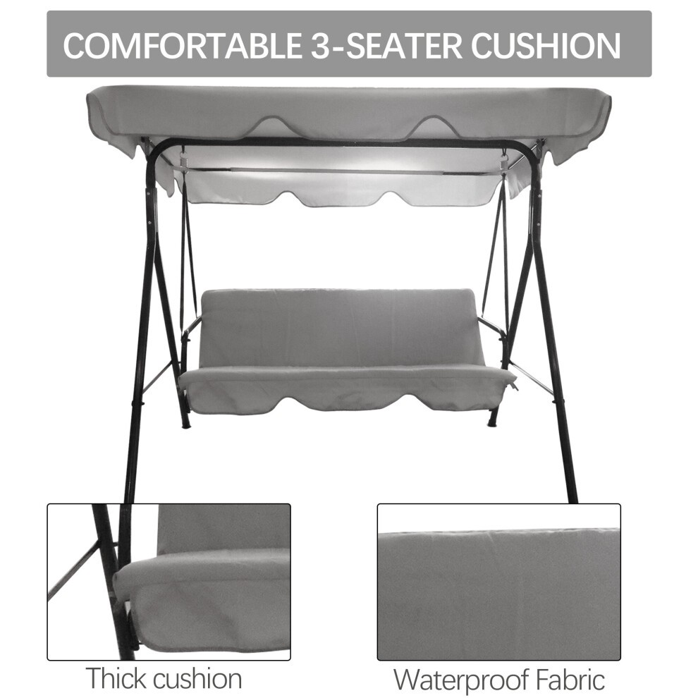 Hortus 3 Seater Grey Hammock Swing Chair - image 5