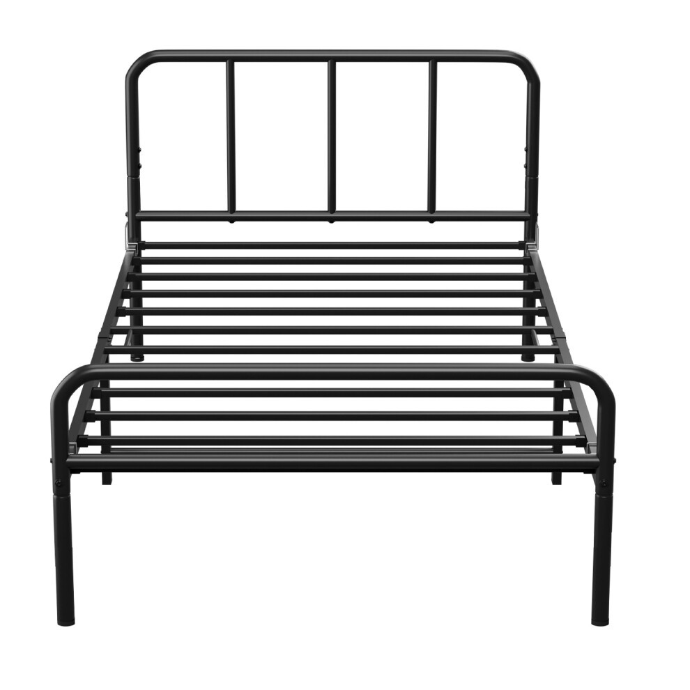House Of Home Single Black Extra Strong Metal Bed Frame with Rounded Head and Foot Board - image 4