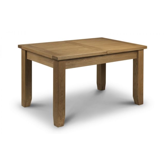 Astoria extending dining table in oak, measuring 1.4m, features a rectangular shape with a smooth surface and sturdy legs, designed for versatile dining arrangements.