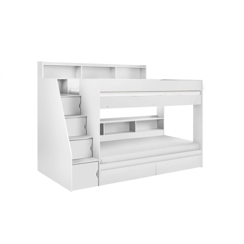 Julian Bowen Camelot All White Bunk Bed with Staircase - image 5