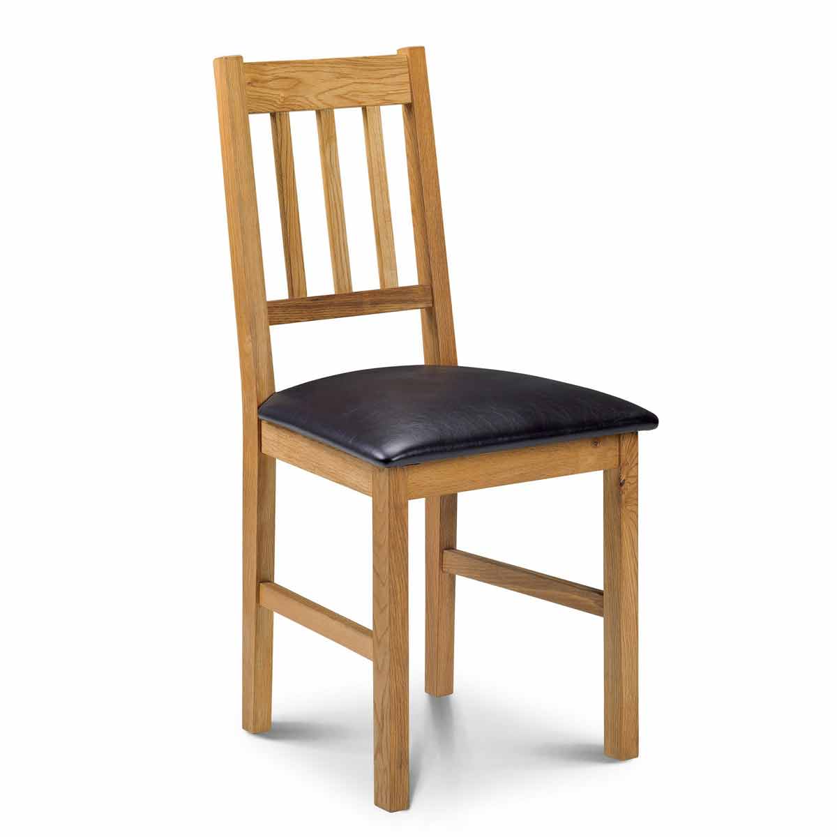 Coxmoor Chairs set of 2 features a natural oak frame with a slatted back and a dark leather seat, combining modern design with classic materials.