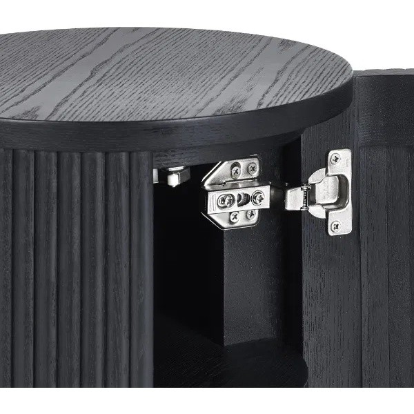 Julian Bowen Louis Single Door Black Fluted Side Table - image 4