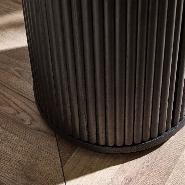 Julian Bowen Louis Single Door Black Fluted Side Table - image 5