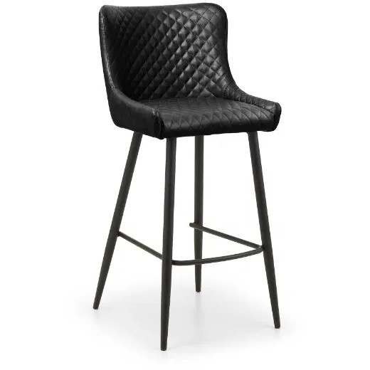 Julian Bowen Luxe Black Faux Leather Bar Stool - image 2