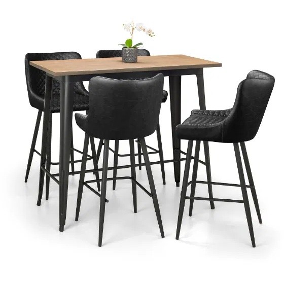 Julian Bowen Luxe Black Faux Leather Bar Stool - image 4