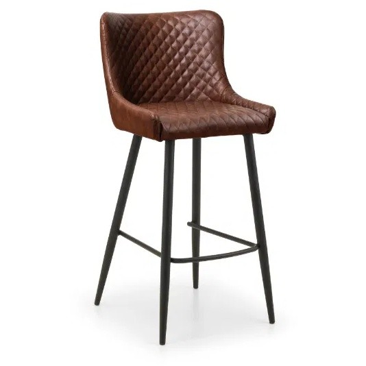 Julian Bowen Luxe Brown Faux Leather Bar Stool - image 2