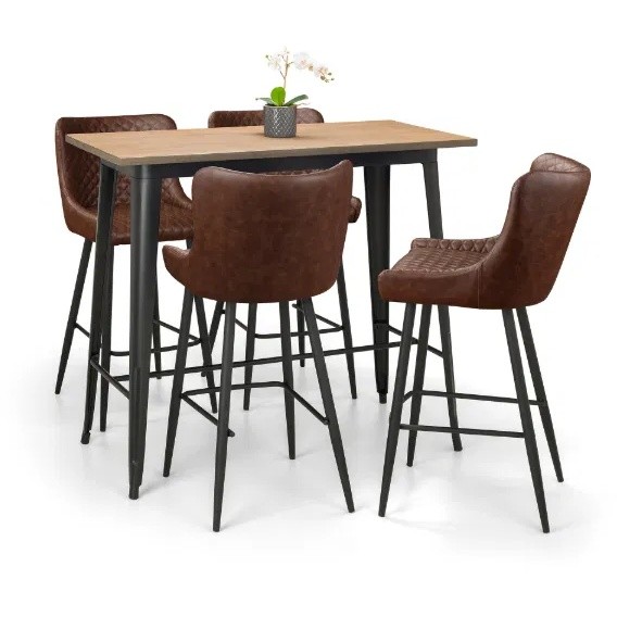 Julian Bowen Luxe Brown Faux Leather Bar Stool - image 4