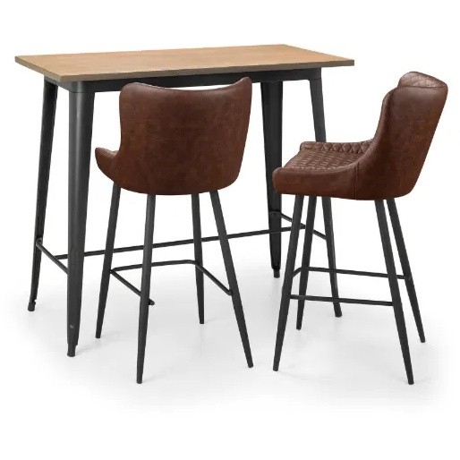 Julian Bowen Luxe Brown Faux Leather Bar Stool - image 5