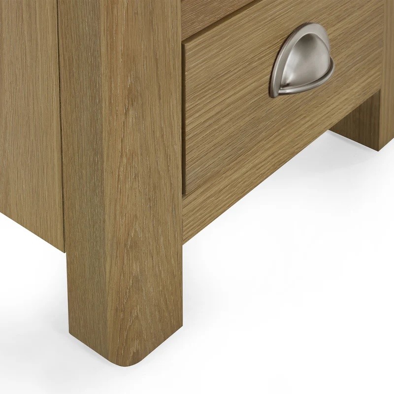 Julian Bowen Memphis 3 Drawer Limed Oak Bedside Table - image 5