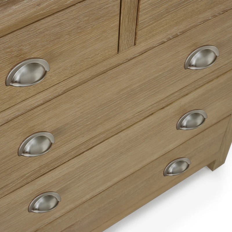 Julian Bowen Memphis 5 Drawer Limed Oak Chest of Drawers - image 4