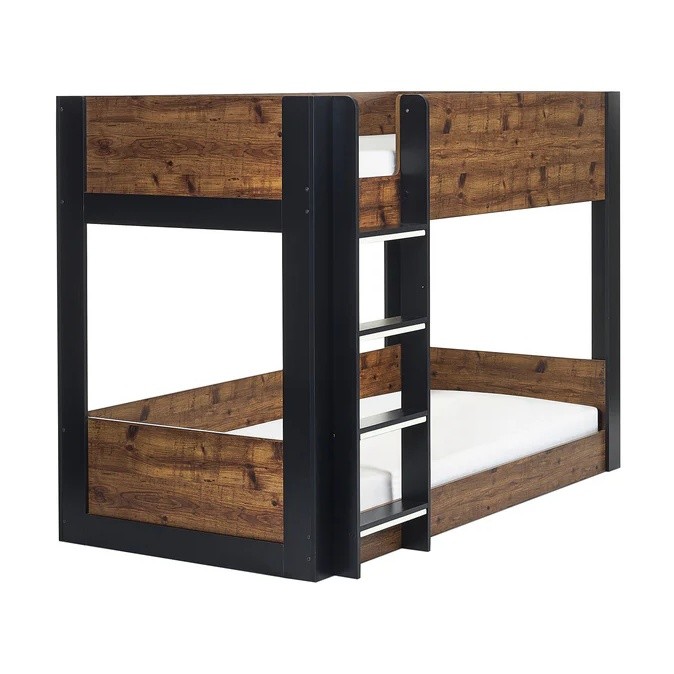 Julian Bowen Solomon Rustic and Black Bunk Bed - image 2