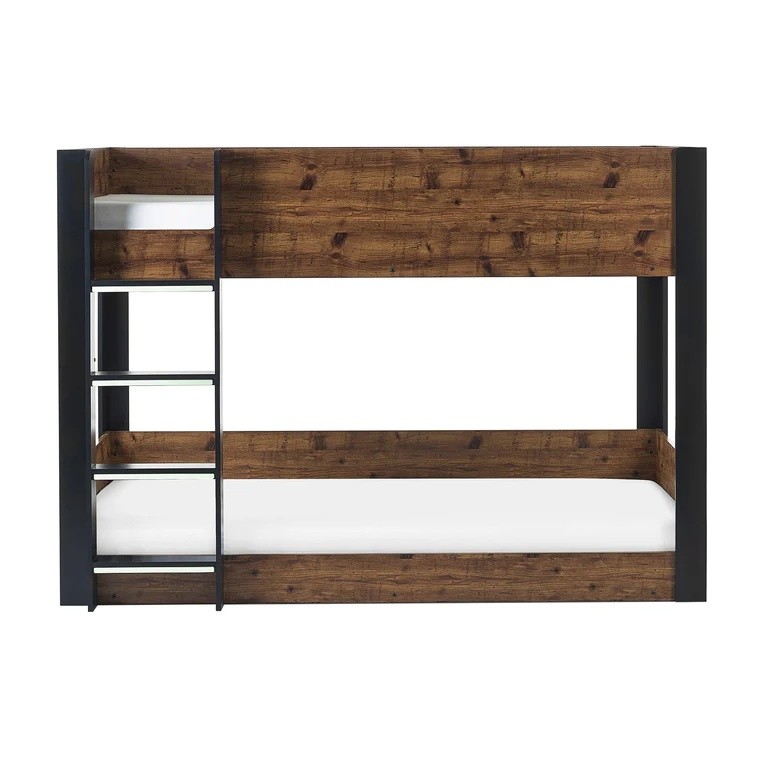 Julian Bowen Solomon Rustic and Black Bunk Bed - image 3