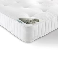 White, plush mattress with a tufted surface and a detailed label showcasing the Julian Bowen brand, designed for super king size beds measuring 180cm x 200cm.