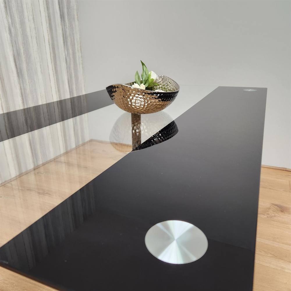 Kosy Koala 4 Seater Black and Clear Glass Dining Table - image 2