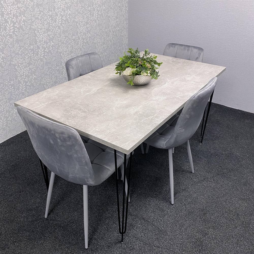 Kosy Koala 4 Seater Grey Dining Table Set - image 2