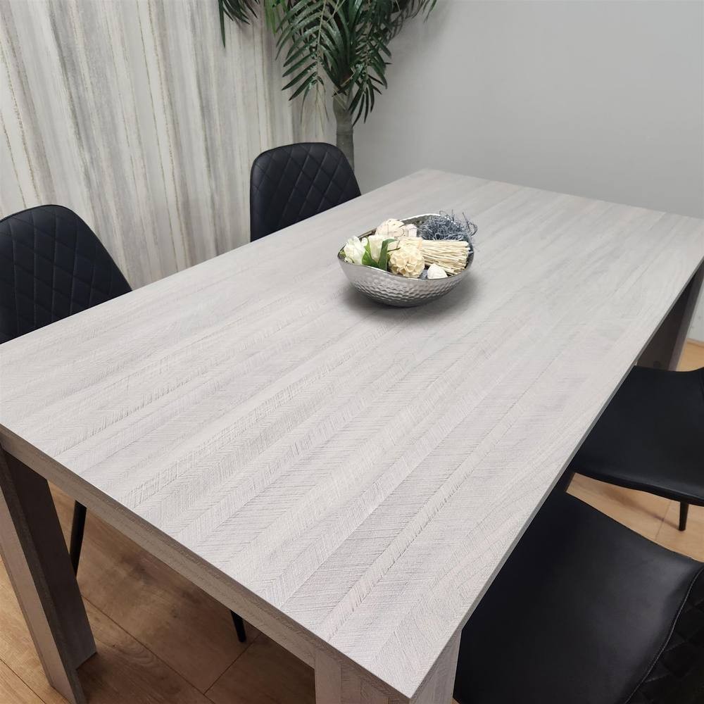 Kosy Koala 4 Seater Leather Wooden Dining Set Black - image 3