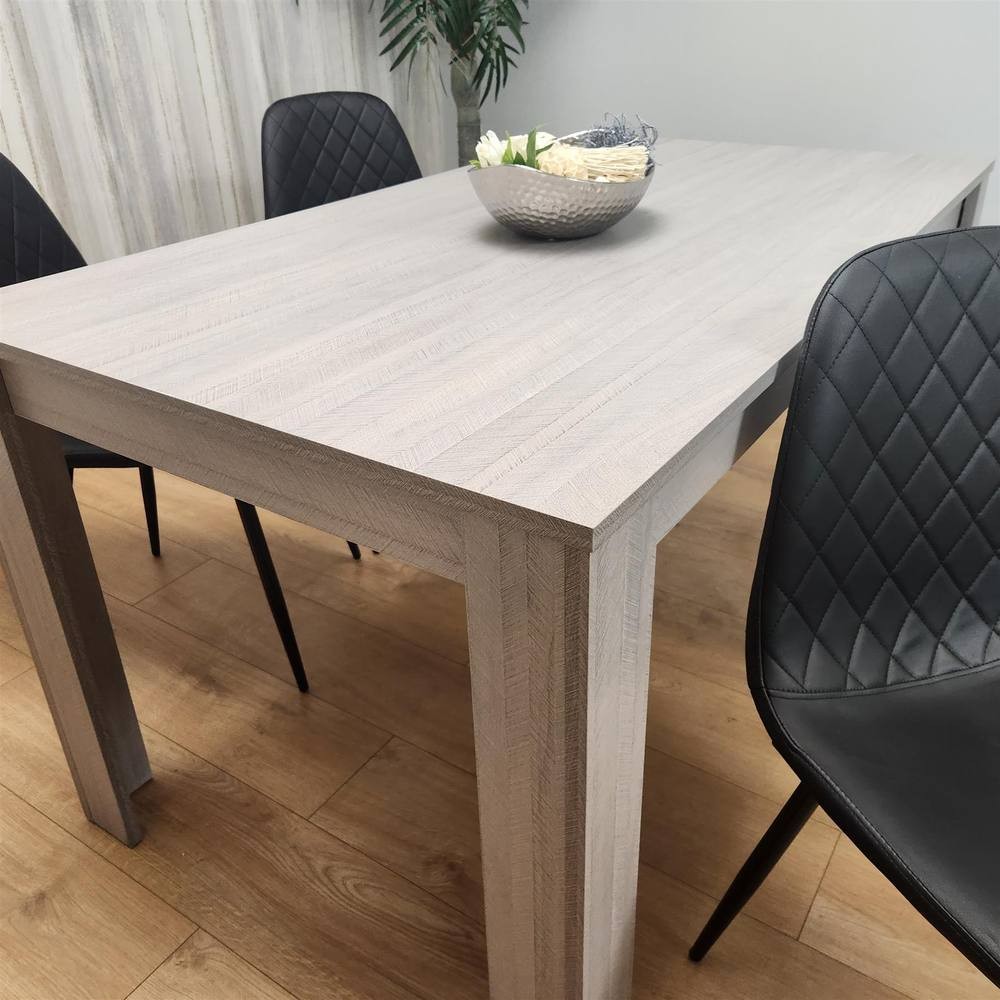 Kosy Koala 4 Seater Leather Wooden Dining Set Black - image 4