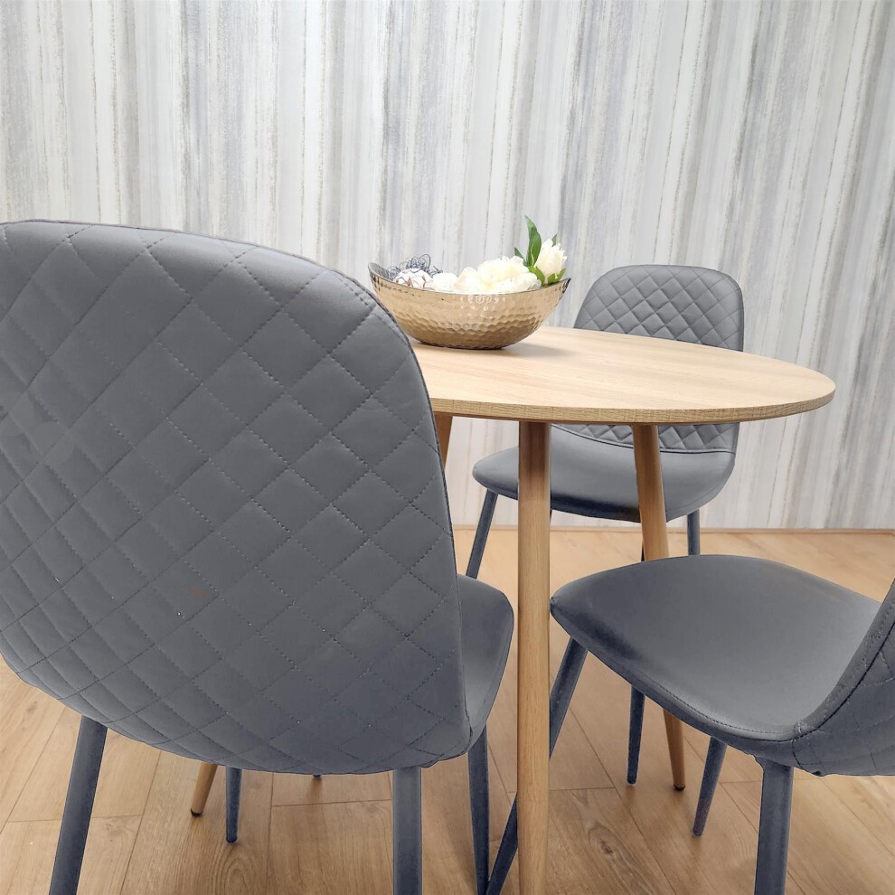 Kosy Koala 4 Seater MDF and Velvet Dining Table Set Black - image 2