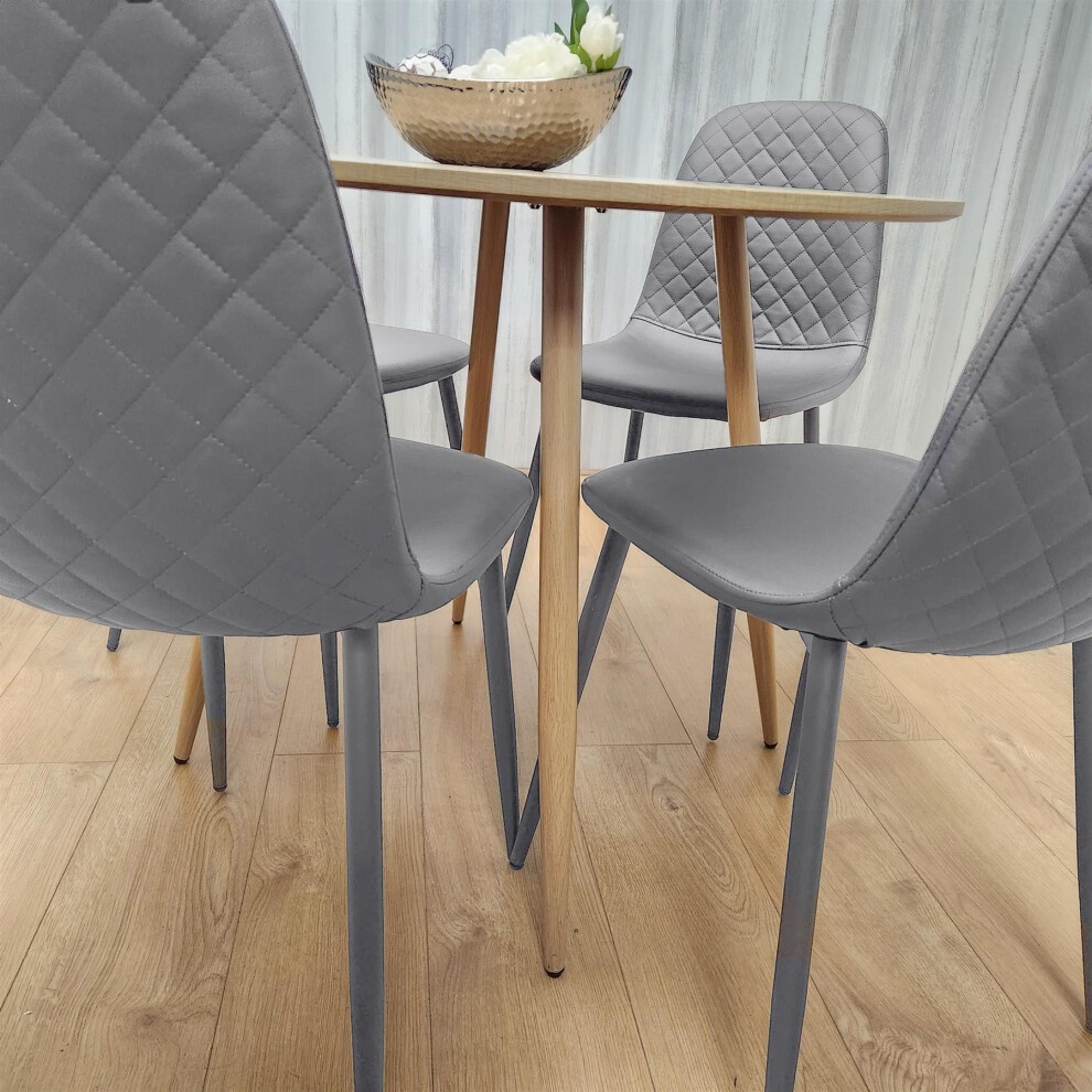 Kosy Koala 4 Seater MDF and Velvet Dining Table Set Black - image 5