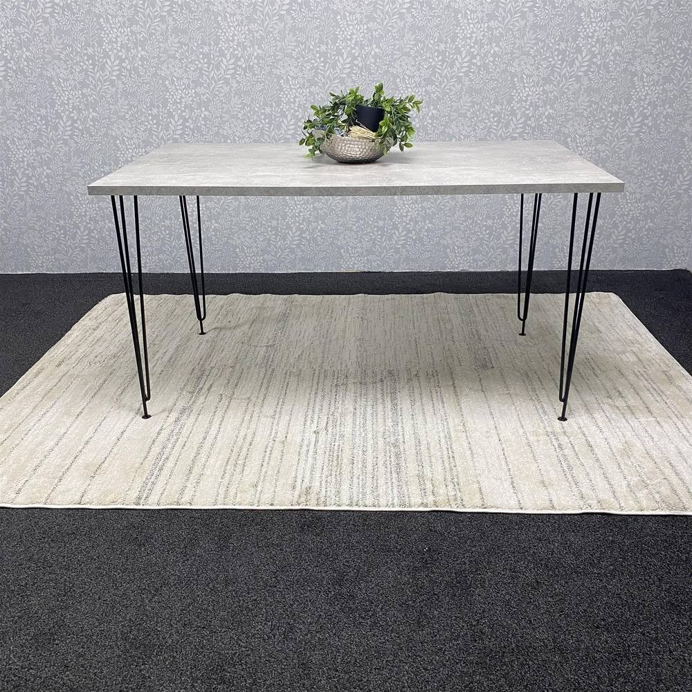 Kosy Koala 4 Seater Rectangular Dining Table with Hairpin Legs Light Stone Grey - image 5