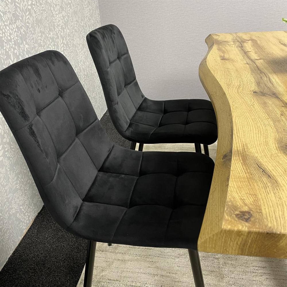 Kosy Koala 4 Seater Velvet Wooden Rectangle Dining Set with Bench Black - image 5