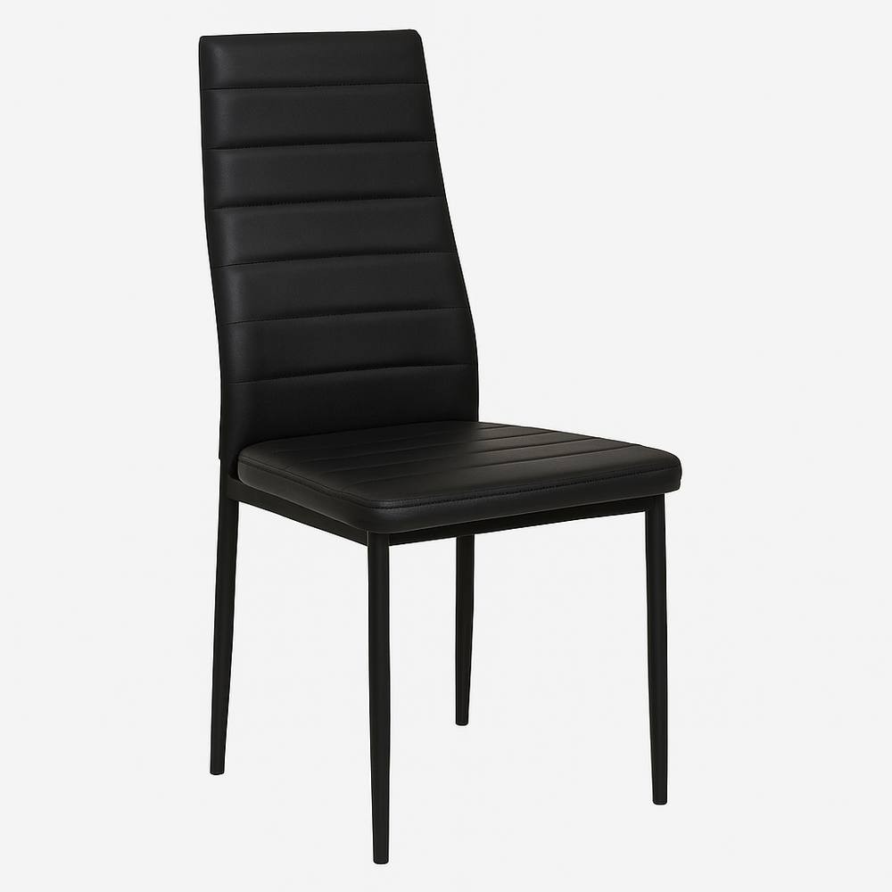 Kosy Koala 4 Seater Wood and Faux Leather Rectangular Dining Set Black - image 4