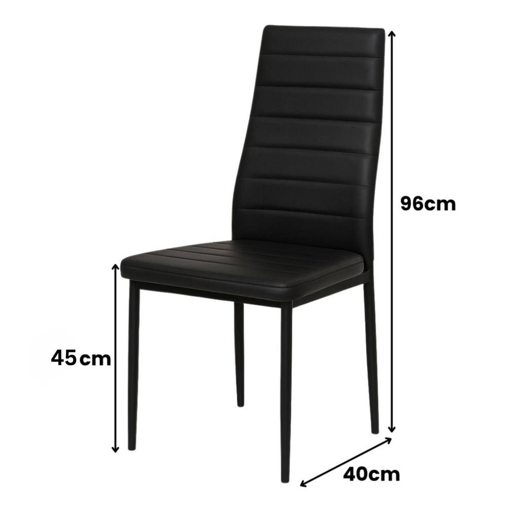 Kosy Koala 4 Seater Wood and Faux Leather Rectangular Dining Set Black - image 5
