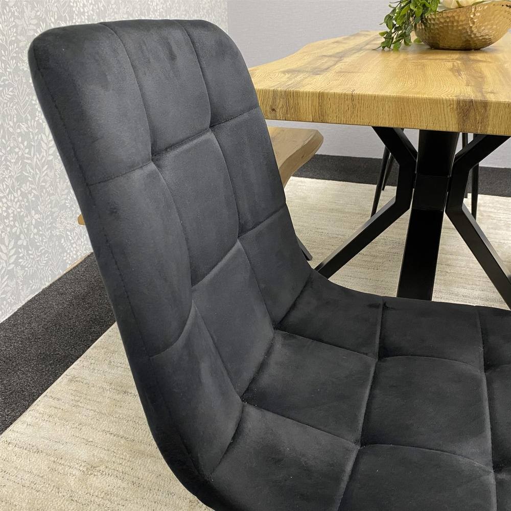 Kosy Koala 4 Seater Wood and Velvet Dining Bench Set Black - image 3