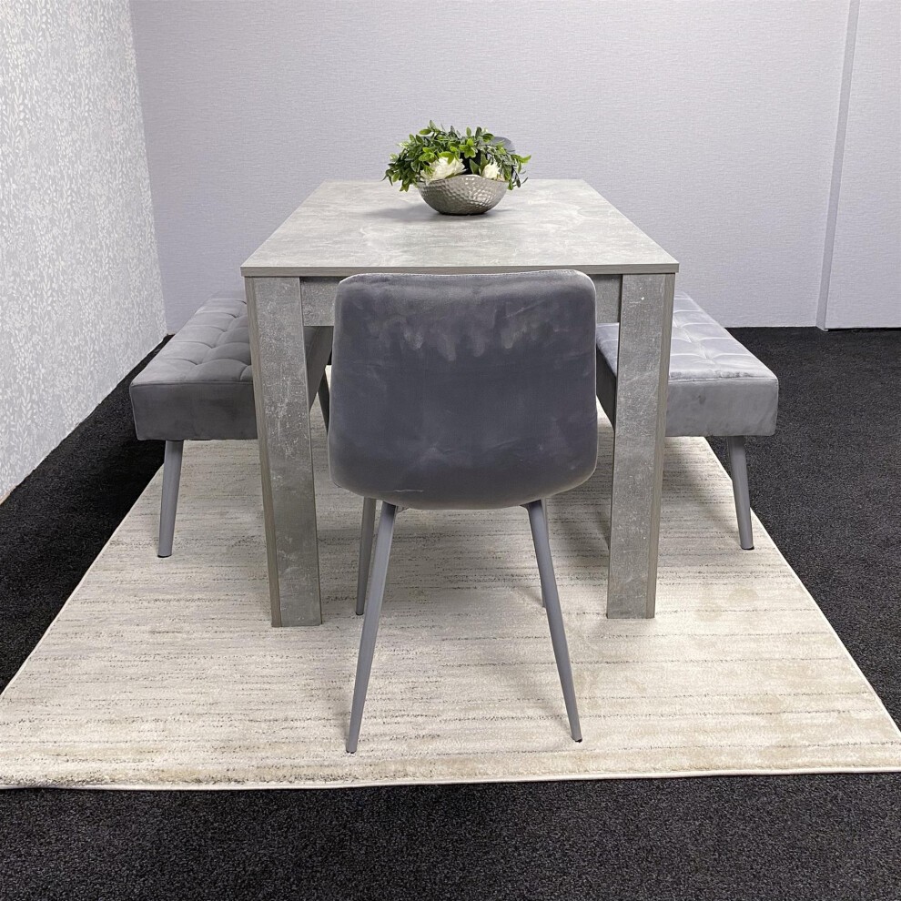 Kosy Koala 4 Seater Wood and Velvet Rectangular Dining Bench Set - image 3