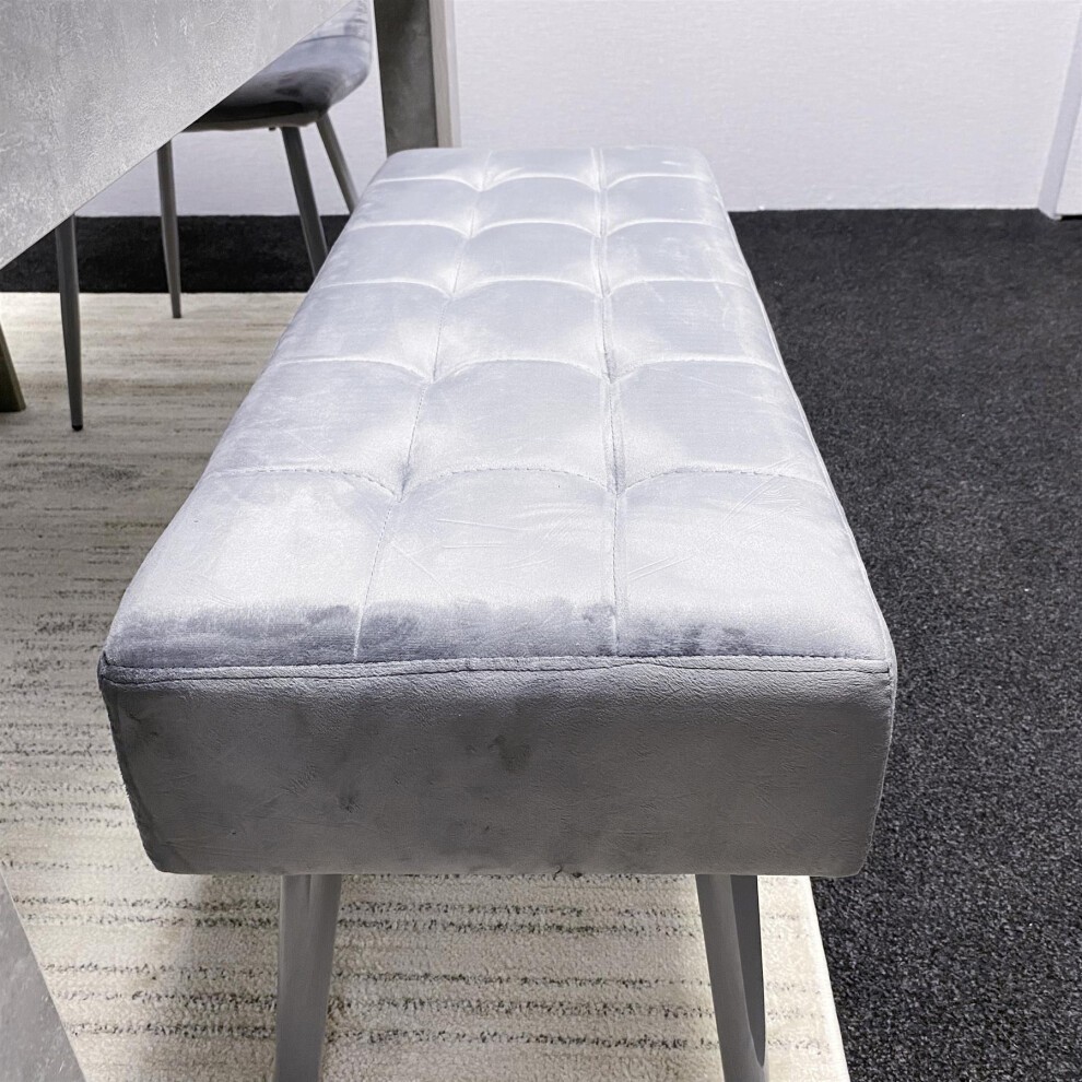 Kosy Koala 4 Seater Wood and Velvet Rectangular Dining Bench Set - image 4