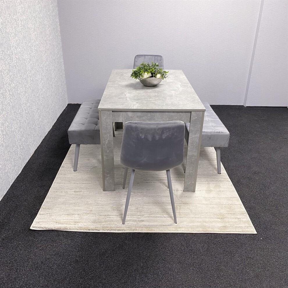 Kosy Koala 4 Seater Wood and Velvet Rectangular Dining Bench Set - image 5